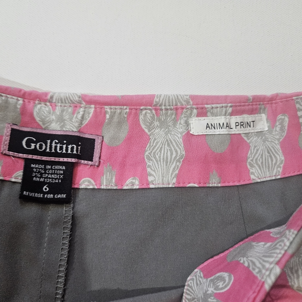 Women’s Pink Zebra-Print Skort with Silver Accents - Picture 3 of 6